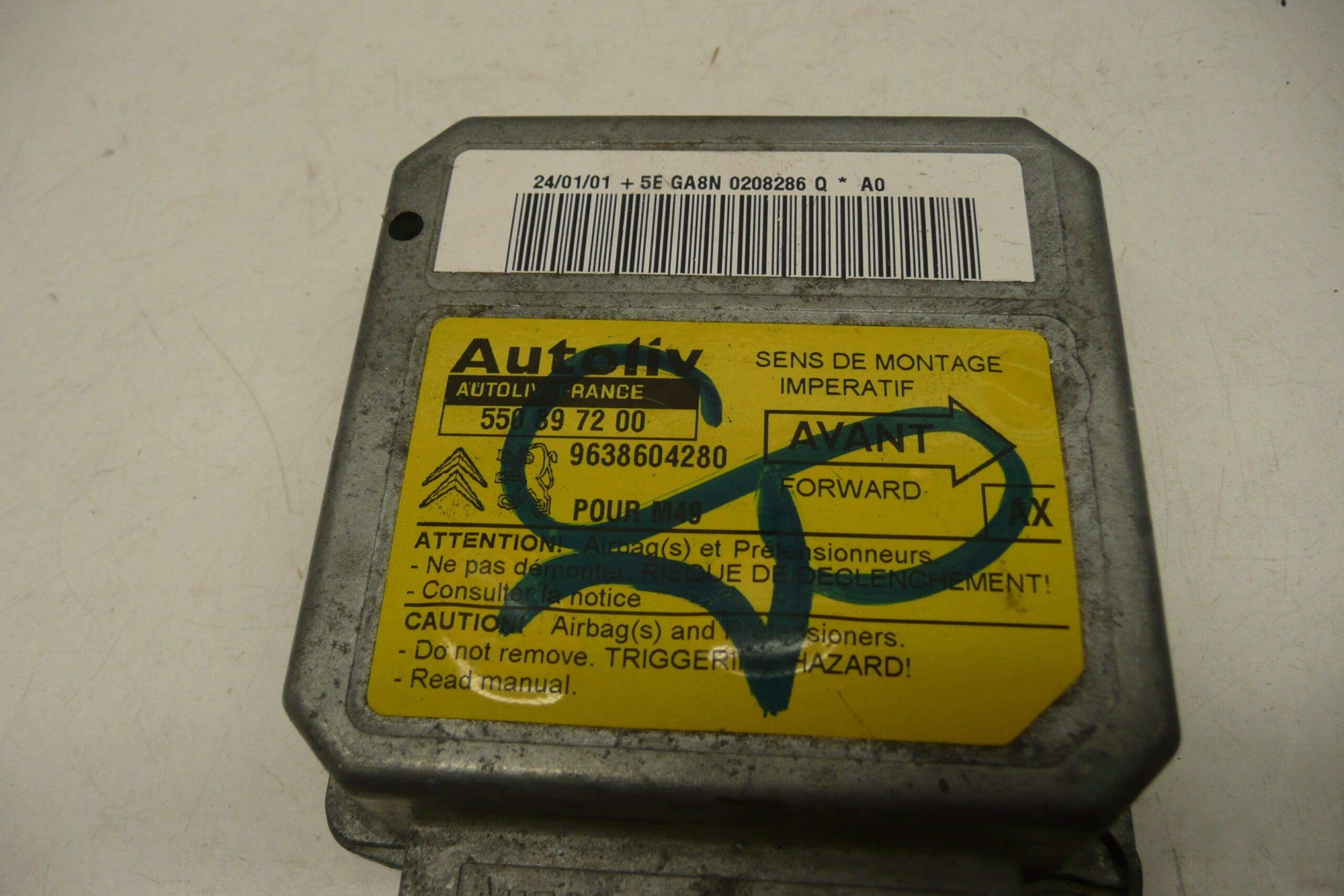 Unité d'airbag Citroën Berlingo I 9638604280