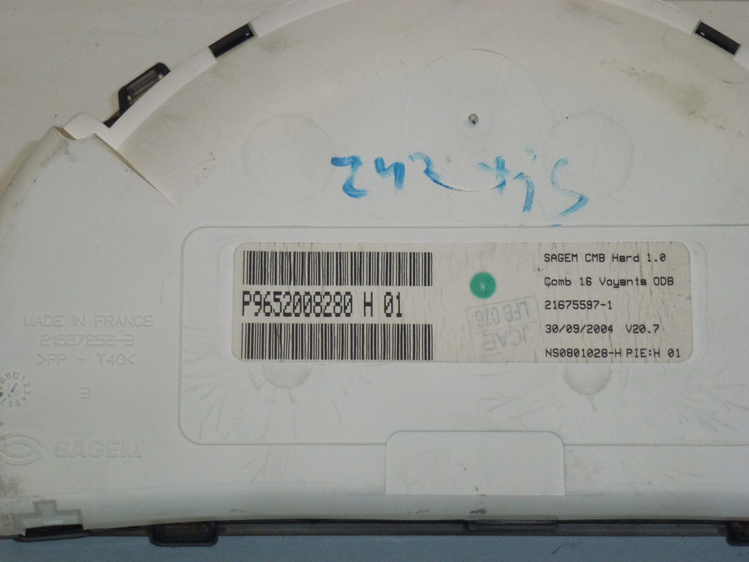 Compteur de Vitesse Citroën C2 C3 242000 km 9652008280 6105EV