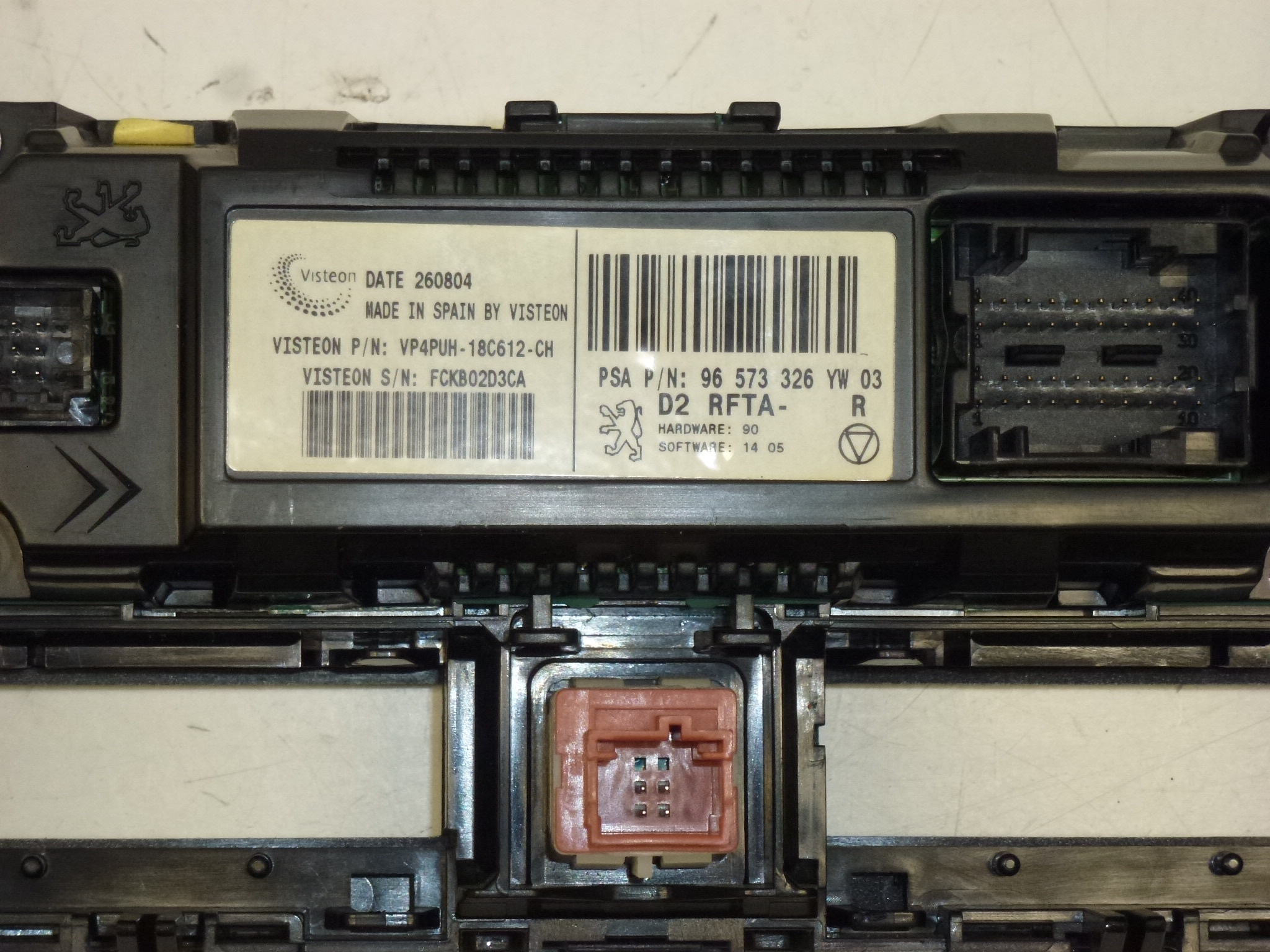 Commande de chauffage climatisation Citroën Peugeot 96573326YW 6451SA 6451VC